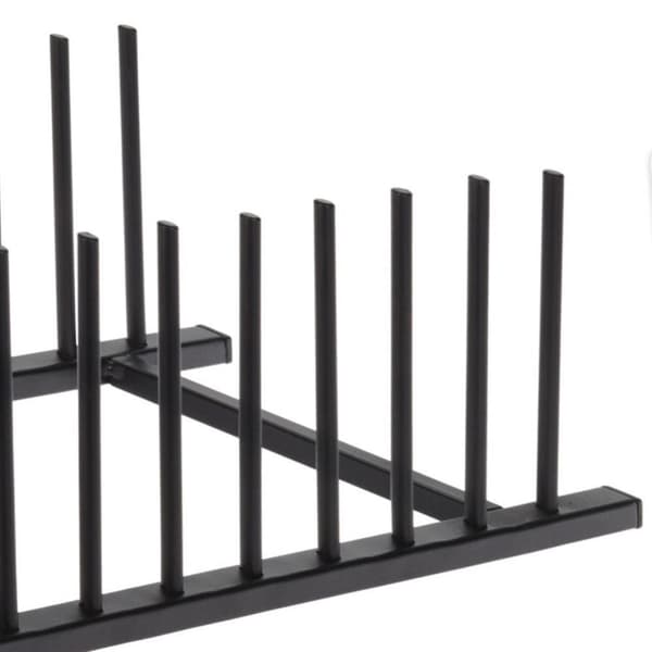 Organizer stativ til tallerkener, låg, metal, sort hems, 34,5x12,5 cm