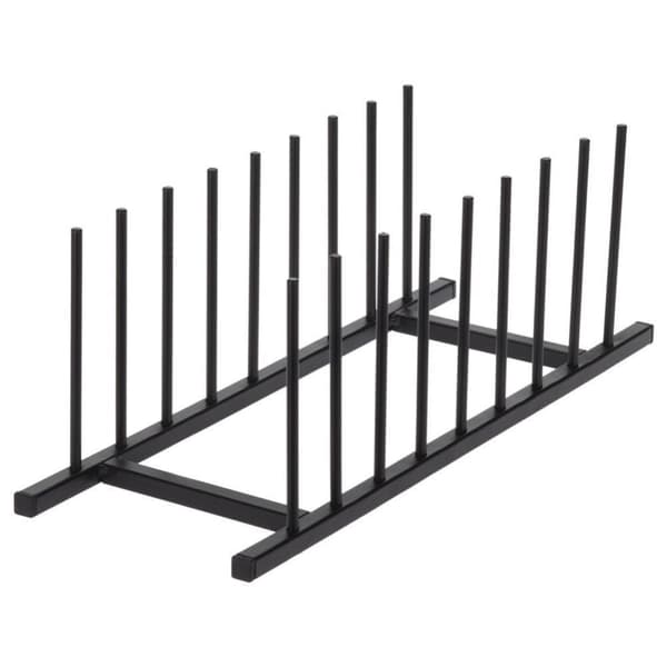 Organizer stativ til tallerkener, låg, metal, sort hems, 34,5x12,5 cm