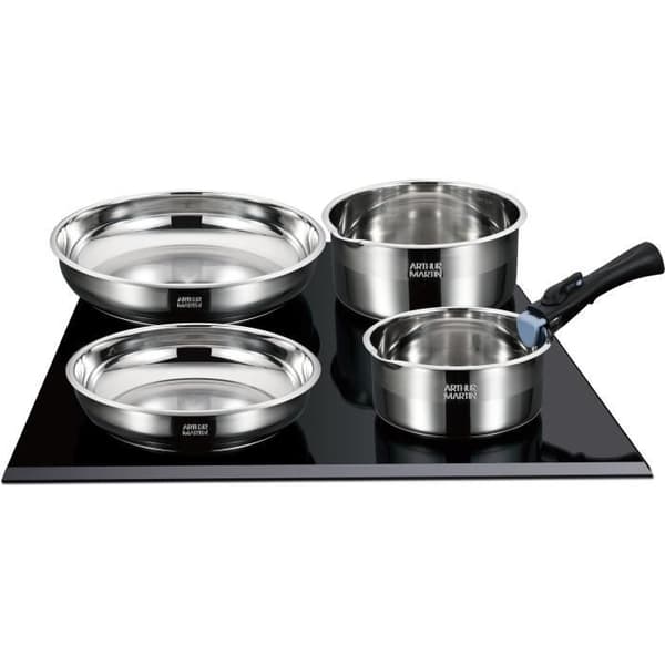 Induktionskärl set - Arthur Martin - AM2238 - Rostfritt stål - 10 delar - Avtagbart handtag - Alla hällar inklusive induktion