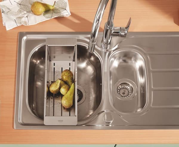 Grohe - 40852SD0 - Multifunktionssil, Rostfritt Stål, Tvättmaskins Kompatibel, Korrosionsbeständig, 45cm, Inox