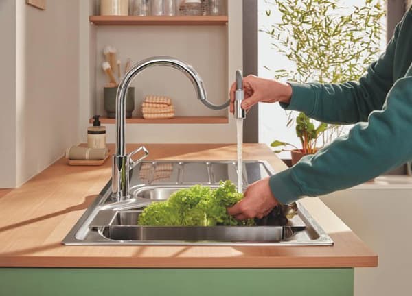Grohe - 40852SD0 - Multifunktionssil, Rostfritt Stål, Tvättmaskins Kompatibel, Korrosionsbeständig, 45cm, Inox