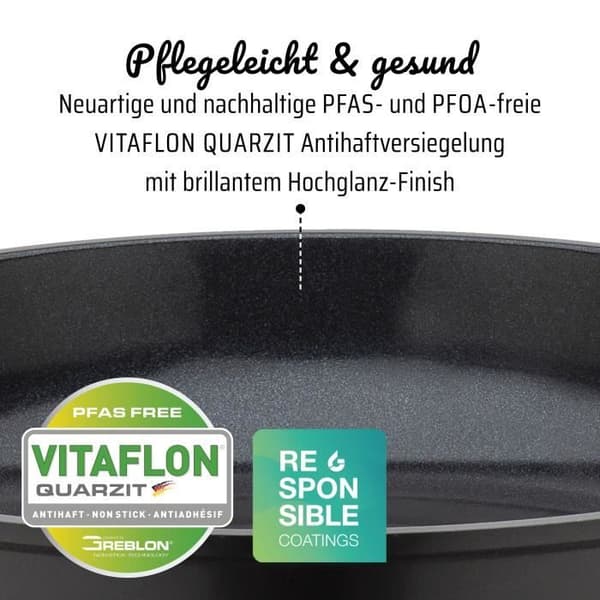 Stekpanna i gjuten aluminium - GSW - NATURLIG PASSFORM - 28 cm - 100 % återvunnen PFAS-fri - Induktion
