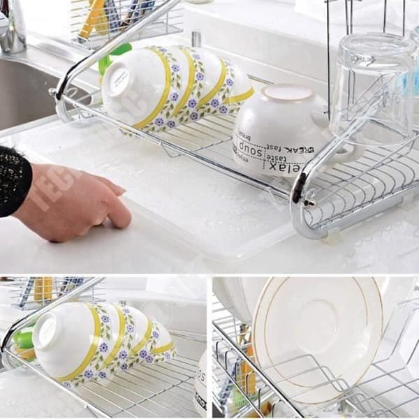 TD® Bestickavlopp Krom Design Plast Krom Stål Torrt bestick Dränera Platta tallrikar Rengör diskgods