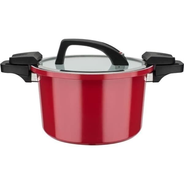 Lågtryckskokare - GSW - 24 cm - 6 L - Smidd aluminium - Induktion - Röd