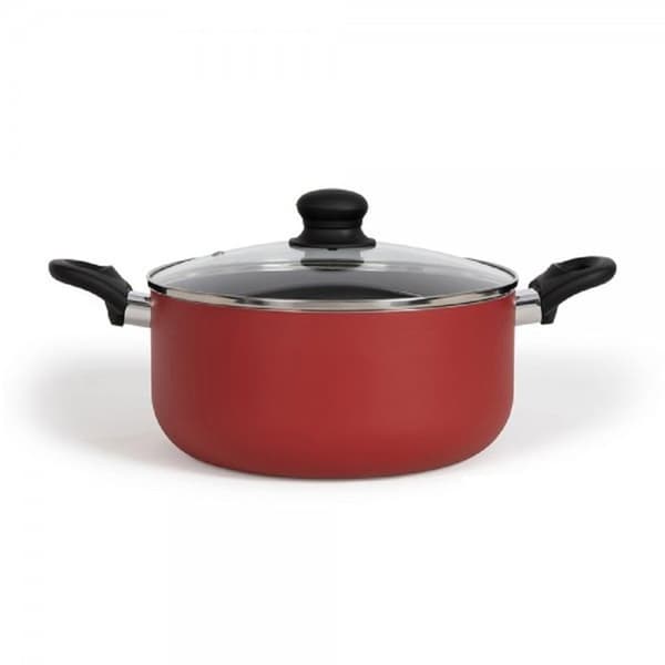 28 cm holländsk ugn - LIVOO - MEP151R - Non-stick utan PFOA eller PFOS - Silikonhandtag - Passar alla hällar inklusive induktion