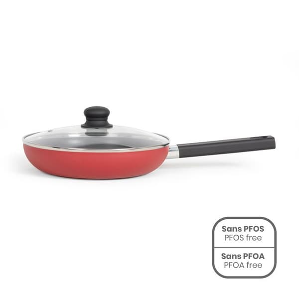 26 cm sautépanna - LIVOO - MEP153R - Non-stick, PFOA och PFOS fri - Silikonhandtag - Lämplig för alla värmekällor inklusive induktion