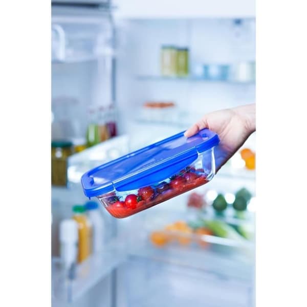 PYREX COOK & GO Rektangulär förvaringsskål 3.3l 30x23cm + Blått lock