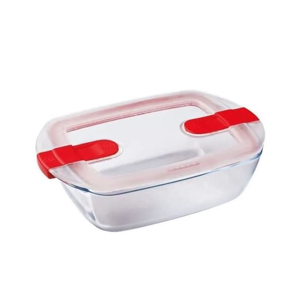 PYREX - COOK &amp; HEAT - Rektangulär glaslåda med lock 28 * 20 cm