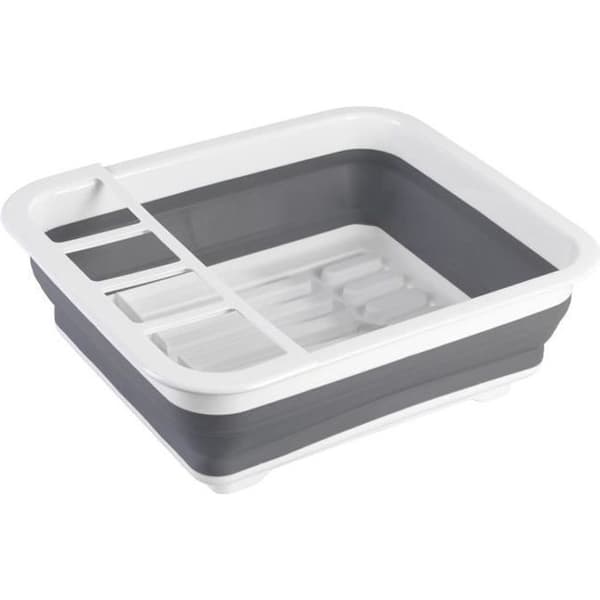 Diskställ - WENKO - Gaia - Fällbart - Plast - Vit-Grå