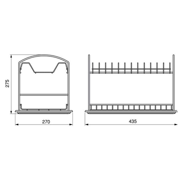 -Emuca Diskställ Suprastar, 435x270x275mm, stål, förkromad