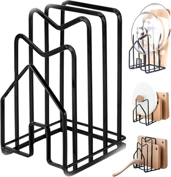 Lollanda Skärbrädshållare i Metall / Diskställ / Skärbrädesställ  – Kök, 12.5x14.5x21.5 cm Svart