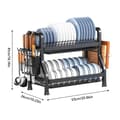Miniatyrbillede 2 af 2: Opvaskestativ, 2-niveau design, selvafløbssystem,sort