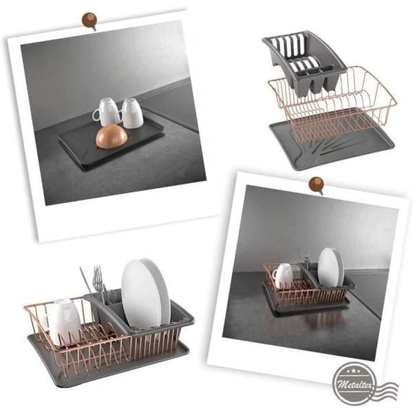 Metaltex Aquatex avlopp 35 x 30 cm antracit / koppar 3 st