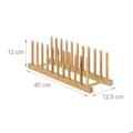 Miniatyrbild 4 av 6: Relaxdays Diskställ för disken, i paket om 2, rymmer 10 tallrikar eller lock, vardera, bambu, natur