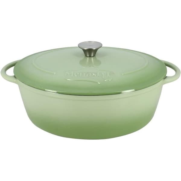 Gryta - MENASTYL - 6020075 - Rund - Emaljerat gjutjärn - Grön - 7 liter