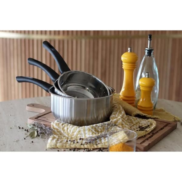 Gryta - MENASTYL - 6020240 - Rostfritt stål - 14 cm - Lämplig för alla värmekällor inklusive induktion