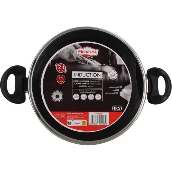 Häll - MENASTYL - 6020256 - Rostfritt stål - 24 cm - Lämplig för alla värmekällor inklusive induktion