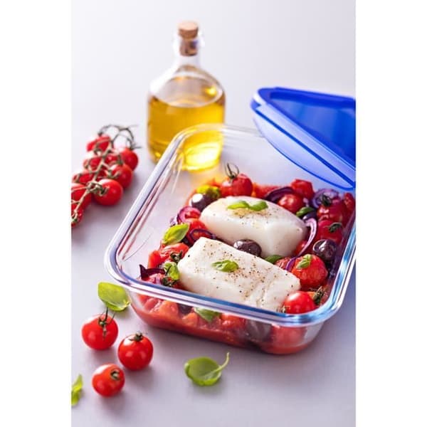 Rektangulär låda med lock - PYREX - 1451026 - 20 x 15 cm - 800 ml - Cook & Go - Borosilikatglasbas