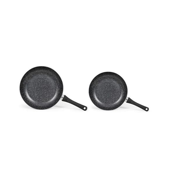 Set med 2 stekpannor i stenutseende - Livoo - MEN124VE - Grön