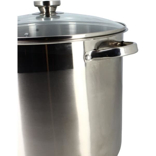 Gryta med lock - MENASTYL - 4615451 - Rostfritt stål - 17 liter - 32 cm - Lämplig för alla spishällar inklusive induktion