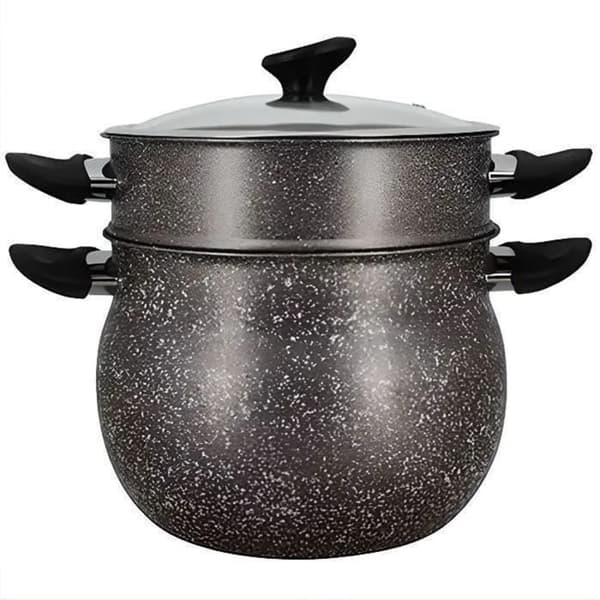 Couscoussier - MENASTYL - 6020033 - Marmorliknande aluminium - 9 liter - Lämplig för alla värmekällor inklusive induktion