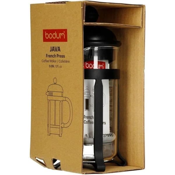 Fransk presskaffebryggare - BODUM - JAVA - Svart - 0,35 L - Rostfritt stål och borosilikatglas