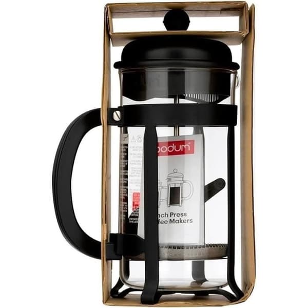 French press-kaffebryggare - BODUM - 1908-01 - Svart - Borosilikatglas - Rostfritt stål