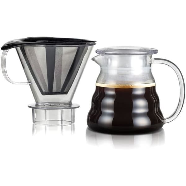 Kaffebryggare - BODUM - Melior - Permanent filter i rostfritt stål - 5 koppar - 0,6 l - Transparent