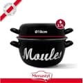 Miniatyrbillede 2 af 5: Musselgryta - MENASTYL - 3645563 - Emaljerat stål - Svart - 18 cm - Med text - Alla spishällar inklusive induktion