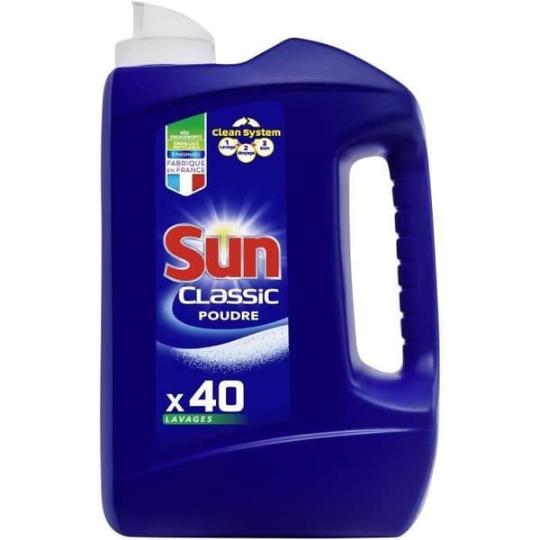 Sun Klassisk Diskmedelspulver, Effektivt mot de mest envisa fläckarna, 40 Tvättar