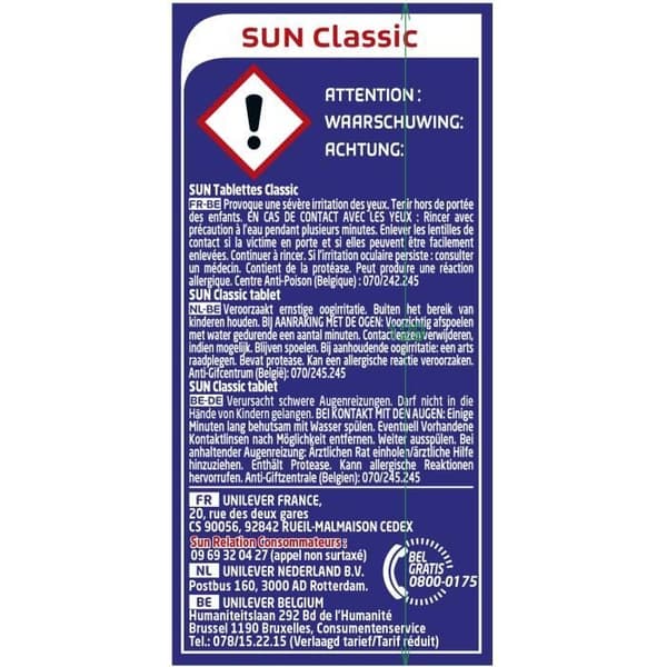 Sun Classic Diskmaskinstabletter 40 tvättar