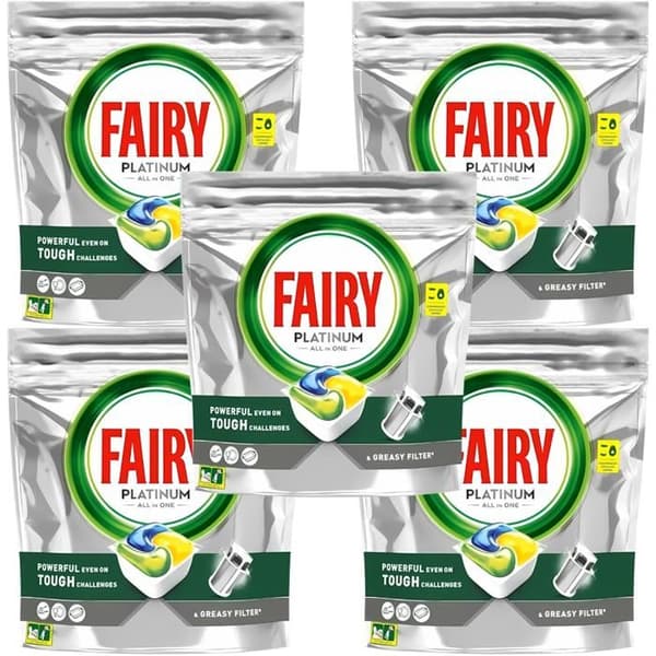 FAIRY PLATINUM KAPSLAR DISKMASKIN ALLI-EN-ETT CITRON 2i1 140 BITAR