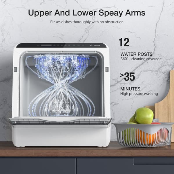 BlitzHome APP Mini Bordsdiskmaskin Diskmaskin Dubbel vatteninloppsdiskmaskin