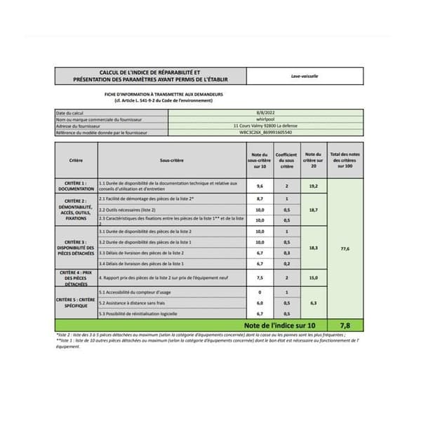 WHIRLPOOL WBC3C26X inbyggd diskmaskin - 14 kuvert - 6:e sinne - Rostfri panel
