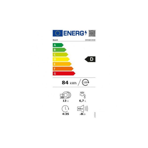 BOSCH SMV6ECX93E Fullt inbyggd diskmaskin - 8 program - Wi-Fi - Försköljning