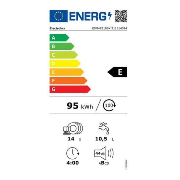 Electrolux Diskmaskin 60cm 14 kuvert 44db - ESM48210SX