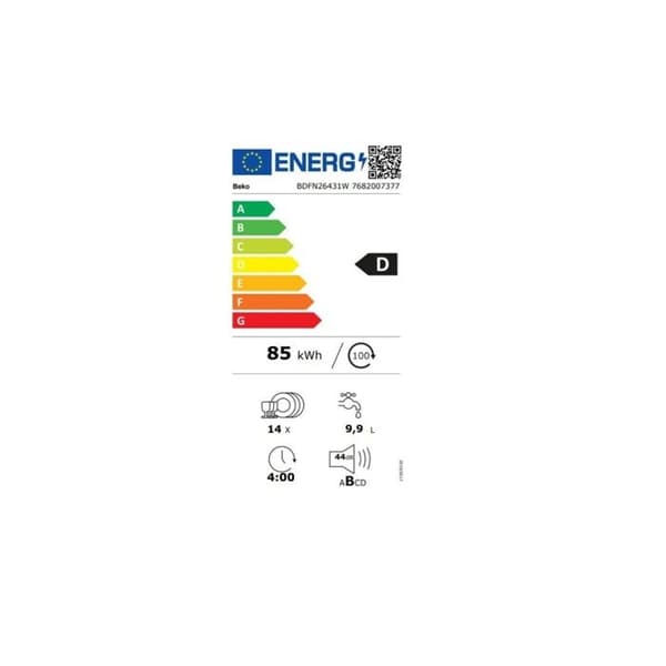 Diskmaskin - BEKO - BDFN26431W - 6 program - Induktionsmotor - Auto 45-65°C