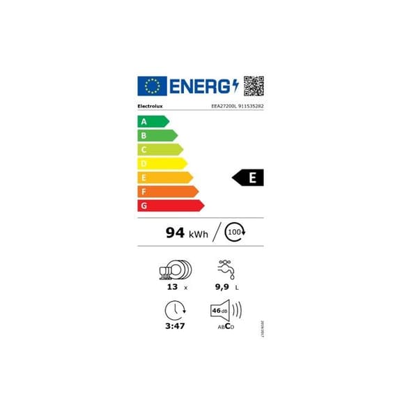 Electrolux Helintegrerad diskmaskin 60 cm 13 kuvert - EEA27200L