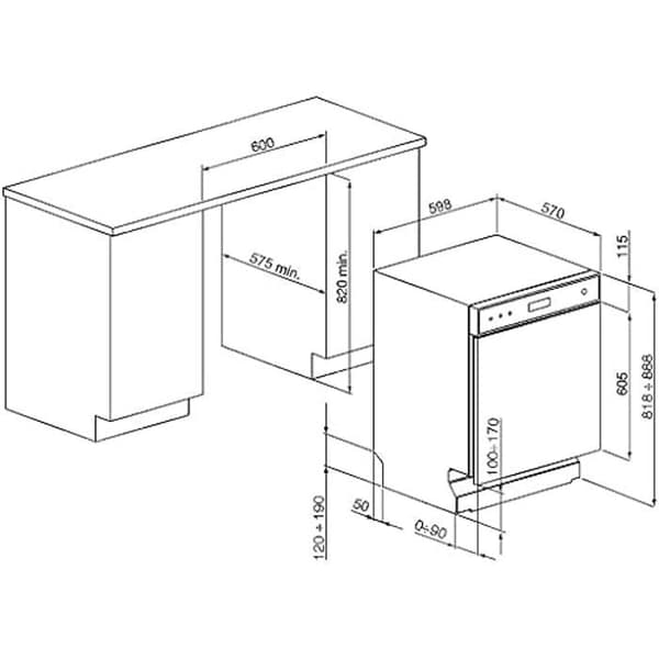 Diskmaskin - SMEG - LSP292DN - 60 cm - 13 kuvert - Klass D - Svart