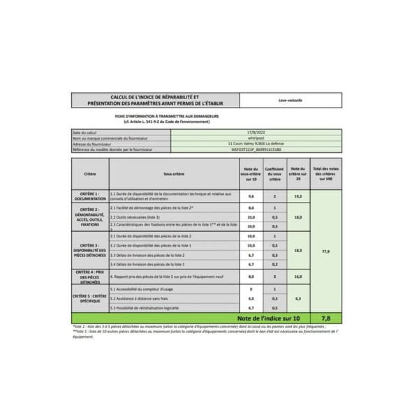 Diskmaskin - WHIRLPOOL - WSFO3T223P - 10 kuvert - 6:e Sinnet - Tyst 43 dB(A)