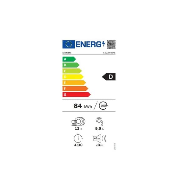 Diskmaskin - SIEMENS - SN23HI02KE - 13 kuvert - 42 dB - VarioSpeed Plus