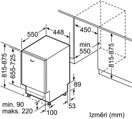 Sisäänrakennettu astianpesukone SPV2IKX10E, Bosch
