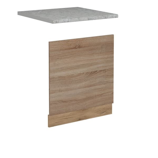 R-Line diskmaskinsfront, 60cm, PT Marmor, Sonoma, Guldstark ek, Vicco