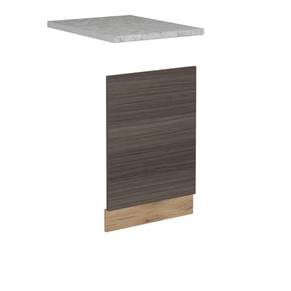 R-Line diskmaskinsfront, 45cm, PT Marmor, Ädel grå, Guld ek, Vicco