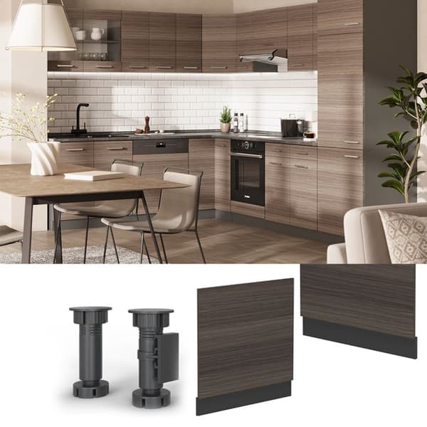 Framsidan av diskmaskin R-Line, 60 cm, PT Marmor, Grå ädel, Antracit, Vicco