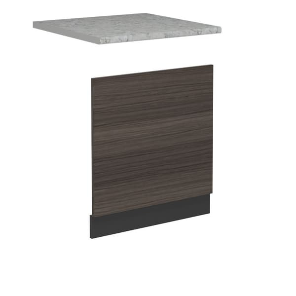 Framsidan av diskmaskin R-Line, 60 cm, PT Marmor, Grå ädel, Antracit, Vicco