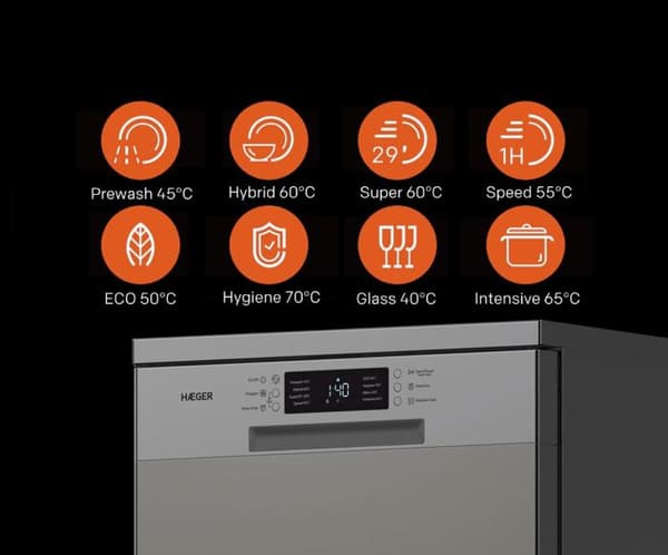 Haeger DW-S8P.002A Fristående diskmaskin 13 kuvert EE