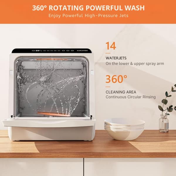 KarlXTom Mini Dubbel vatteninloppsdiskmaskin Bordsdiskmaskin Diskmaskin