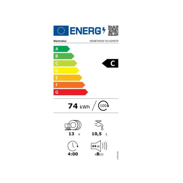 Diskmaskin - ELECTROLUX - KEGB7400IX - 60 cm - XXL-kärl - 13 kuvert - Klass C