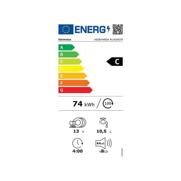 Diskmaskin - ELECTROLUX - KEGB7400IX - 60 cm - XXL-kärl - 13 kuvert - Klass C